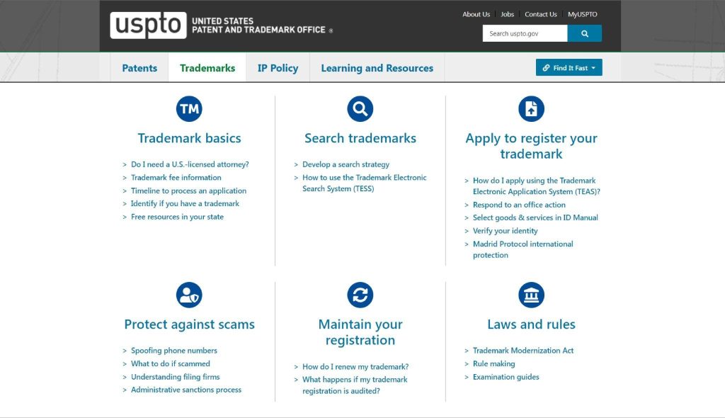  screenshot of the application page from either EUIPO and/or ESPTO