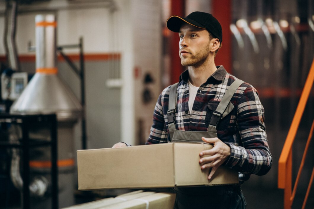 Man working at a warehouse