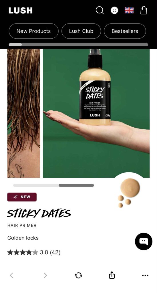 Mobile optimization for product detail pages