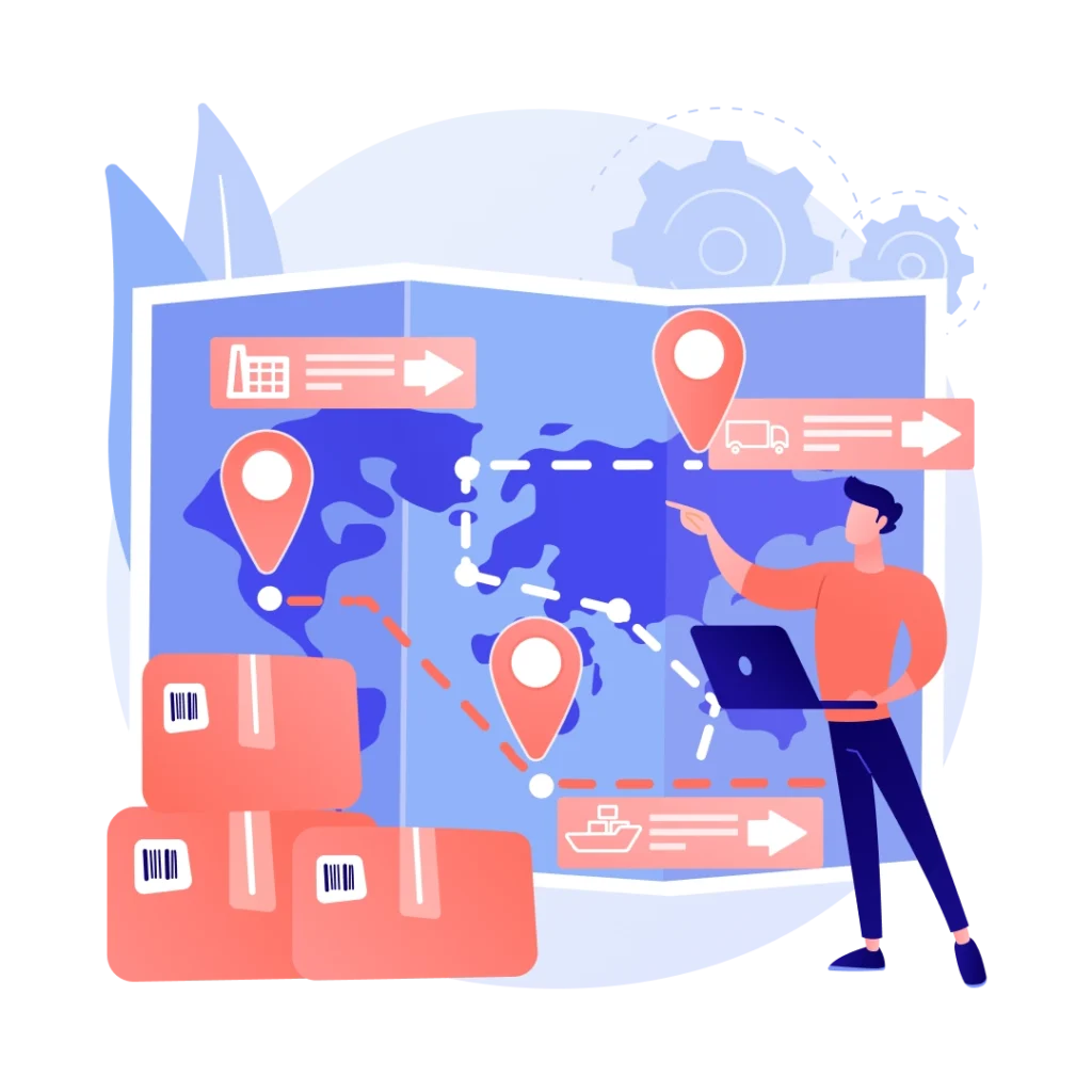 Shipping aggregator dashboard managing international shipments and courier routes