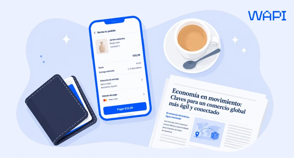 Mobile checkout, digital wallet and ecommerce newspaper for Spanish online retail